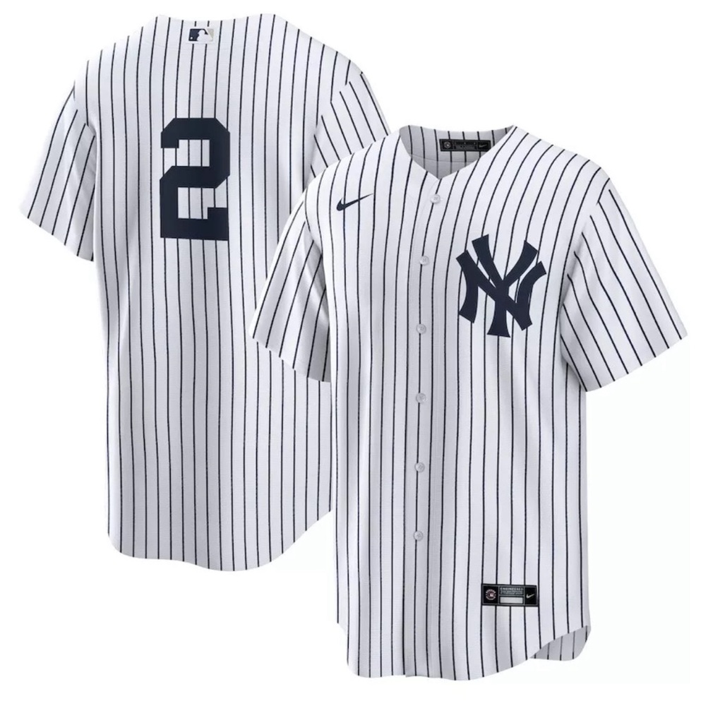 Nike Authentic New York Yankees Derek Jeter #2 MLB Baseball Jersey Men’s Sz L - Picture 1 of 7